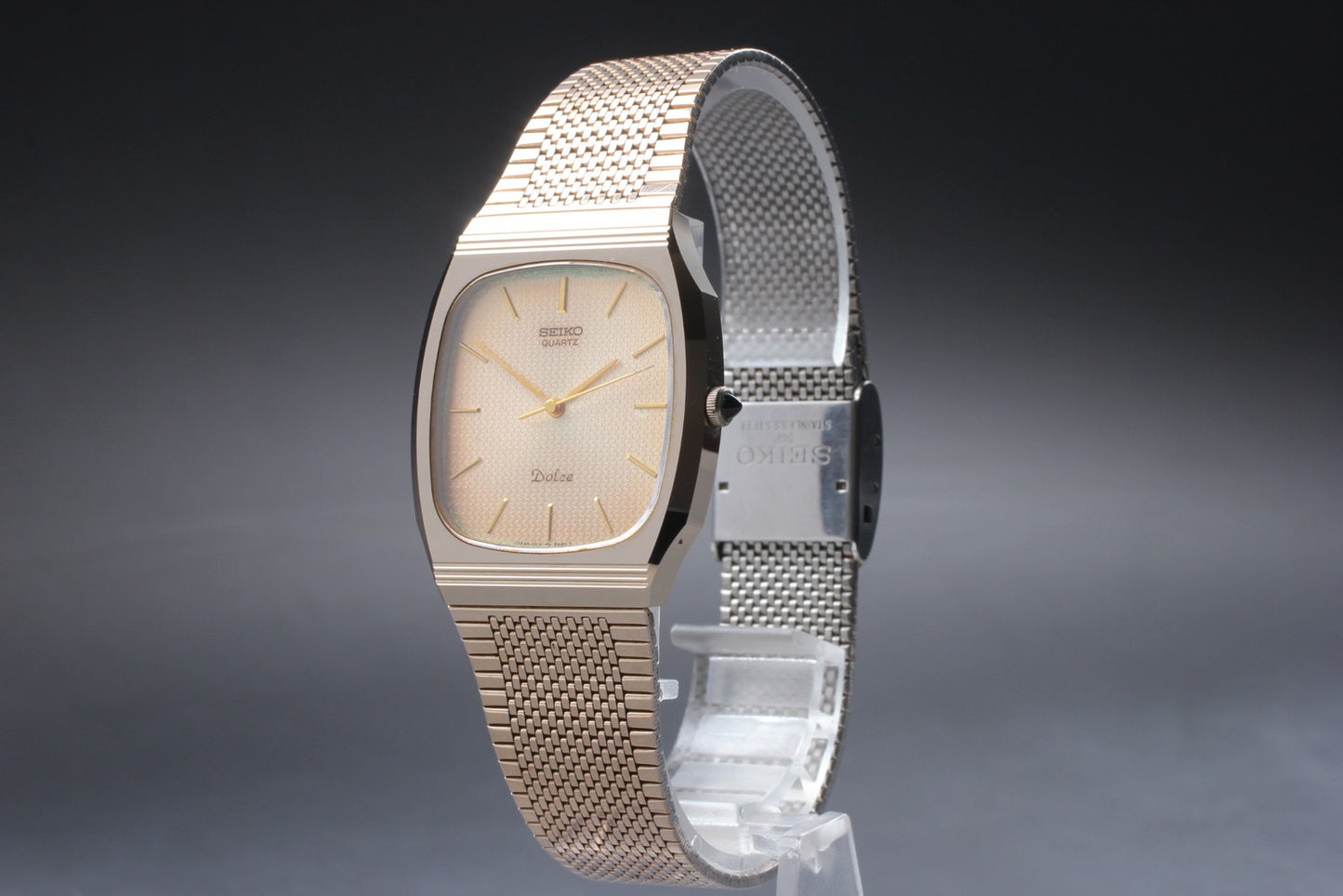 Vtg.1983[Exc+5] SEIKO 5931-5450 Sapphire Honeycomb Dial Quartz Men's Watch JAPAN
