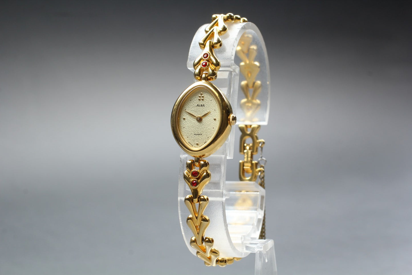 Vtg.1989[N MINT] SEIKO ALBA V400-5100 Gold Bracelet Quartz Ladies Watch JAPAN
