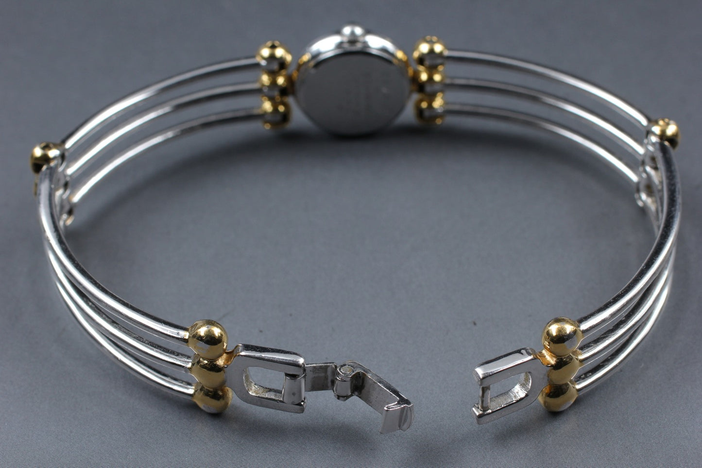 Vtg. 1988[Exc+5/New Bat] SEIKO 1E20-0C40 16mm Two Tone Bangle Ladies Watch JAPAN