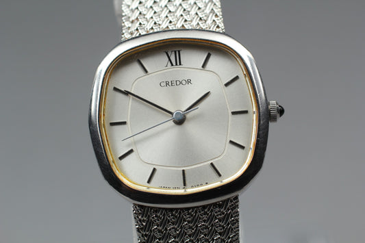Vtg.1986 [N MINT] SEIKO CREDOR 1271-5030 22mm Bracelet Quartz Ladies Watch JAPAN