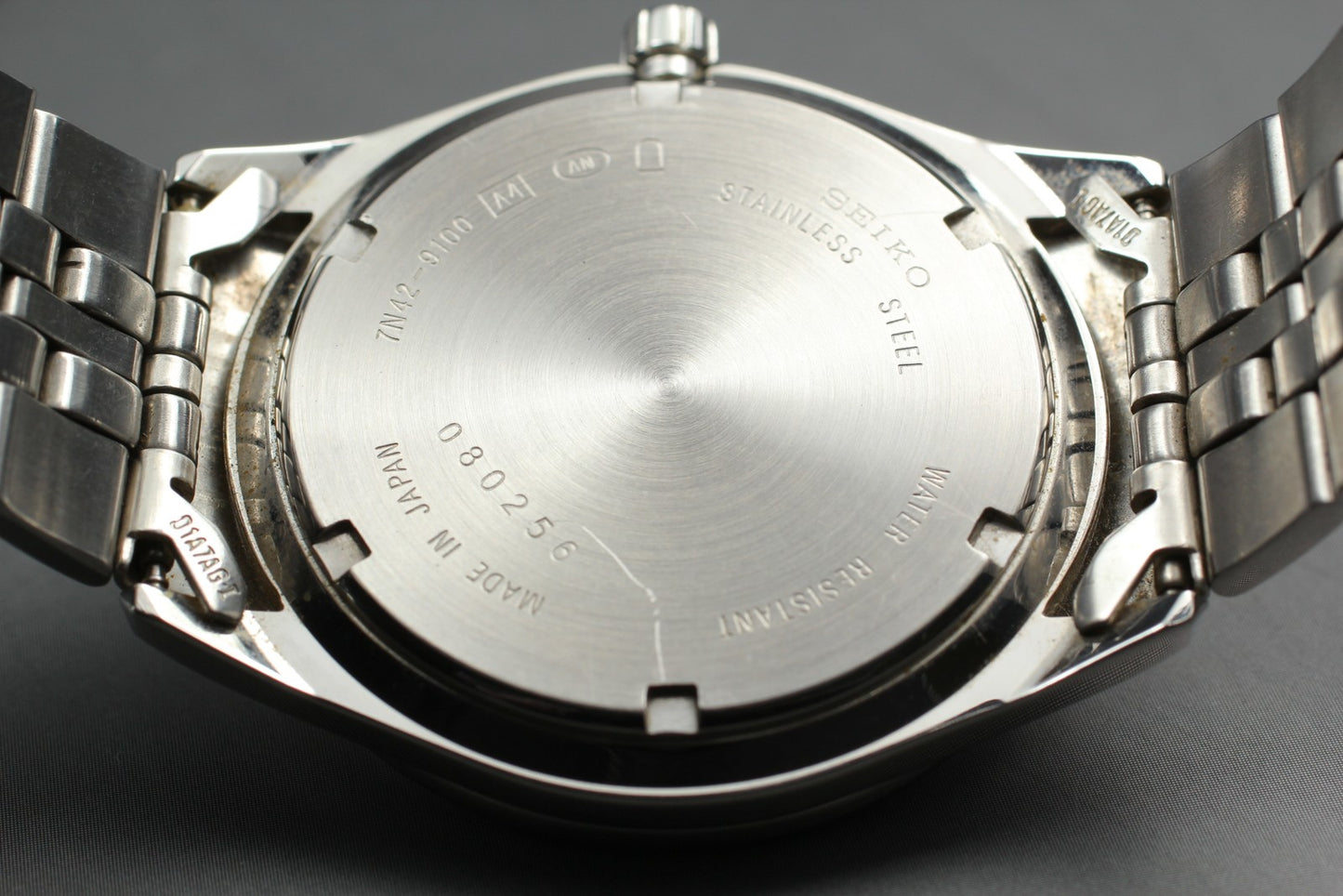 Vtg.1990 [N MINT] SEIKO 7N42-9100 Ivory Day 36mm Quartz Men's Watch From JAPAN
