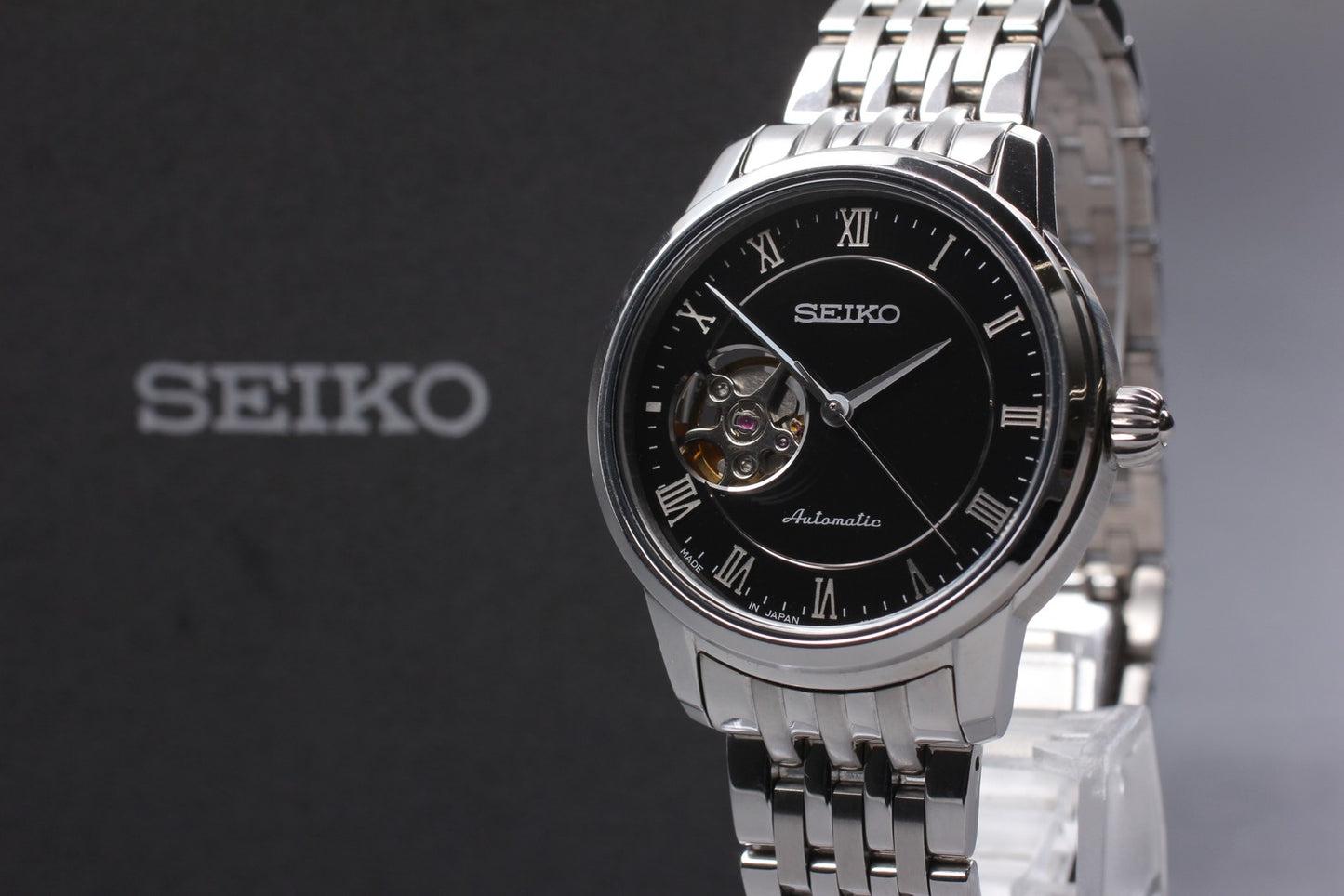 Vtg.[Near MINT] SEIKO PRESAGE 4R38-01A0 Skeleton Automatic Men's Watch JAPAN