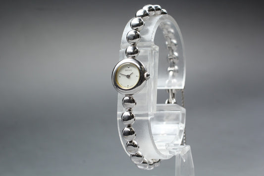 Vtg.1984 / N MINT   SEIKO Tisse 1E20-0070 15mm Silver Quartz Woman's Watch JAPAN