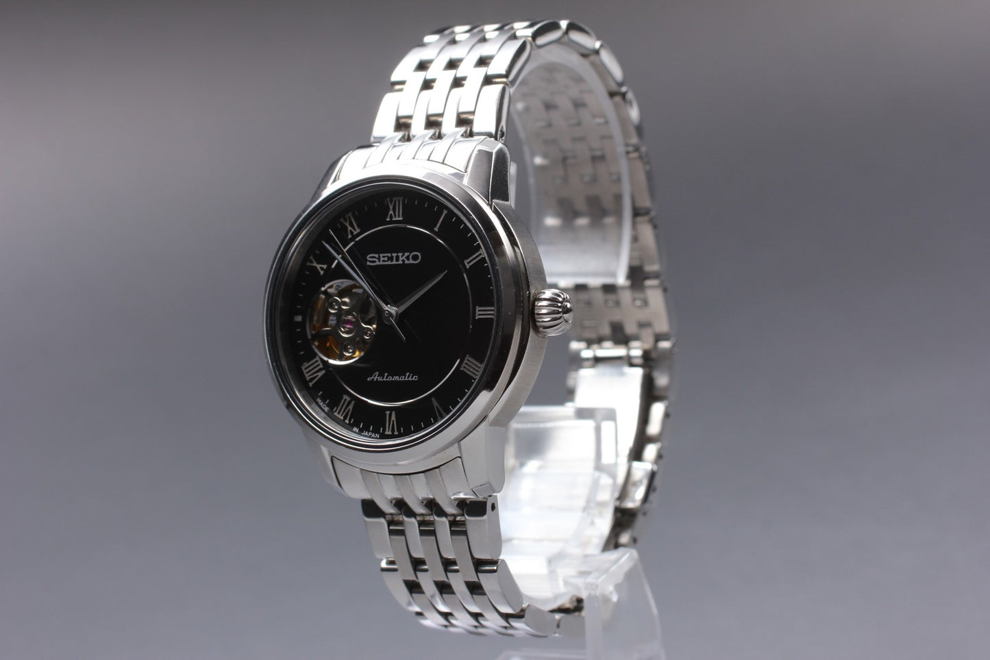 Vtg.[Near MINT] SEIKO PRESAGE 4R38-01A0 Skeleton Automatic Men's Watch JAPAN