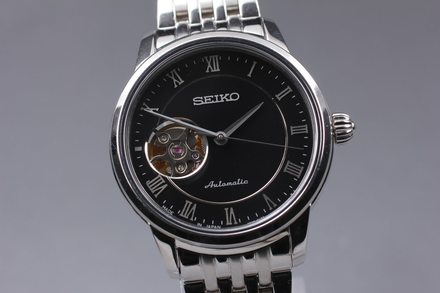 Vtg.[Near MINT] SEIKO PRESAGE 4R38-01A0 Skeleton Automatic Men's Watch JAPAN