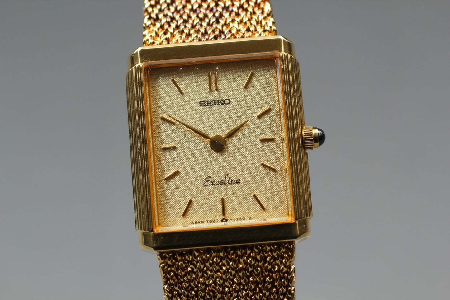 Vtg.1986[N MINT] SEIKO Exceline 7320-6450 Gold Tank Quartz Ladies Watch JAPAN
