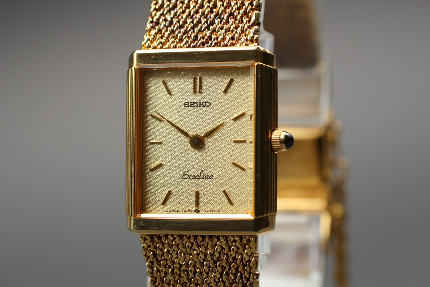 Vtg.1986[N MINT] SEIKO Exceline 7320-6450 Gold Tank Quartz Ladies Watch JAPAN