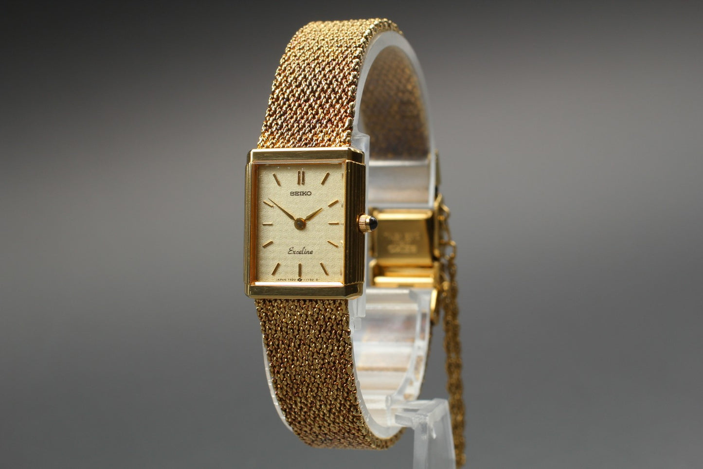 Vtg.1986[N MINT] SEIKO Exceline 7320-6450 Gold Tank Quartz Ladies Watch JAPAN