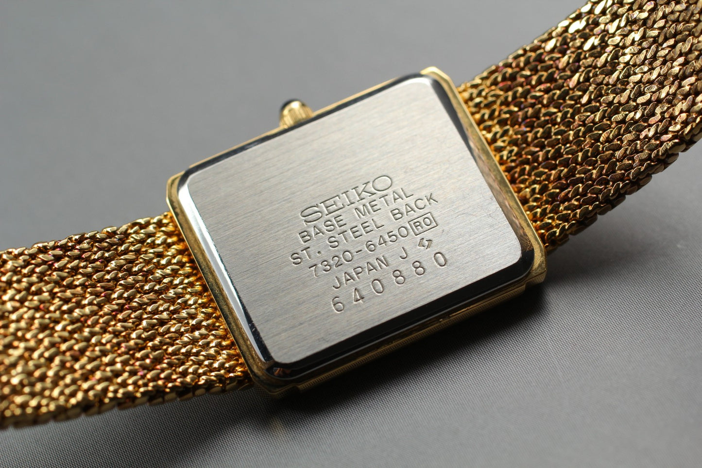 Vtg.1986[N MINT] SEIKO Exceline 7320-6450 Gold Tank Quartz Ladies Watch JAPAN