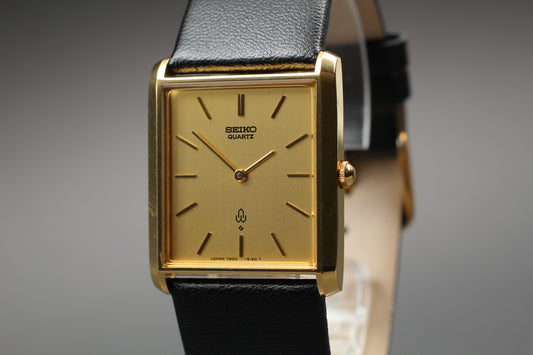 Vtg.1989[N MINT] SEIKO Chariot 7820-5130 Gold Tank 28mm Quartz Men's Watch JAPAN