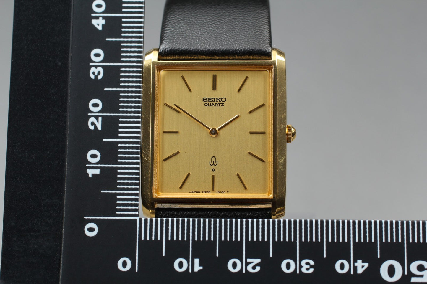 Vtg.1989[N MINT] SEIKO Chariot 7820-5130 Gold Tank 28mm Quartz Men's Watch JAPAN
