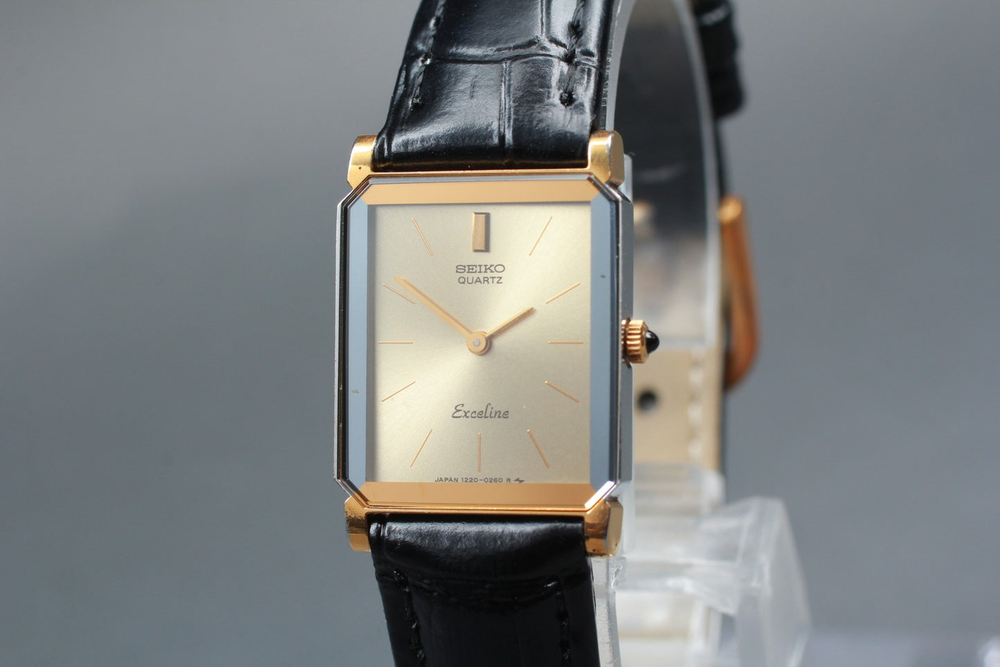 Vtg.1984 [N MINT] SEIKO Exceline 1220-5090 Tank Quartz Ladies Watch From JAPAN