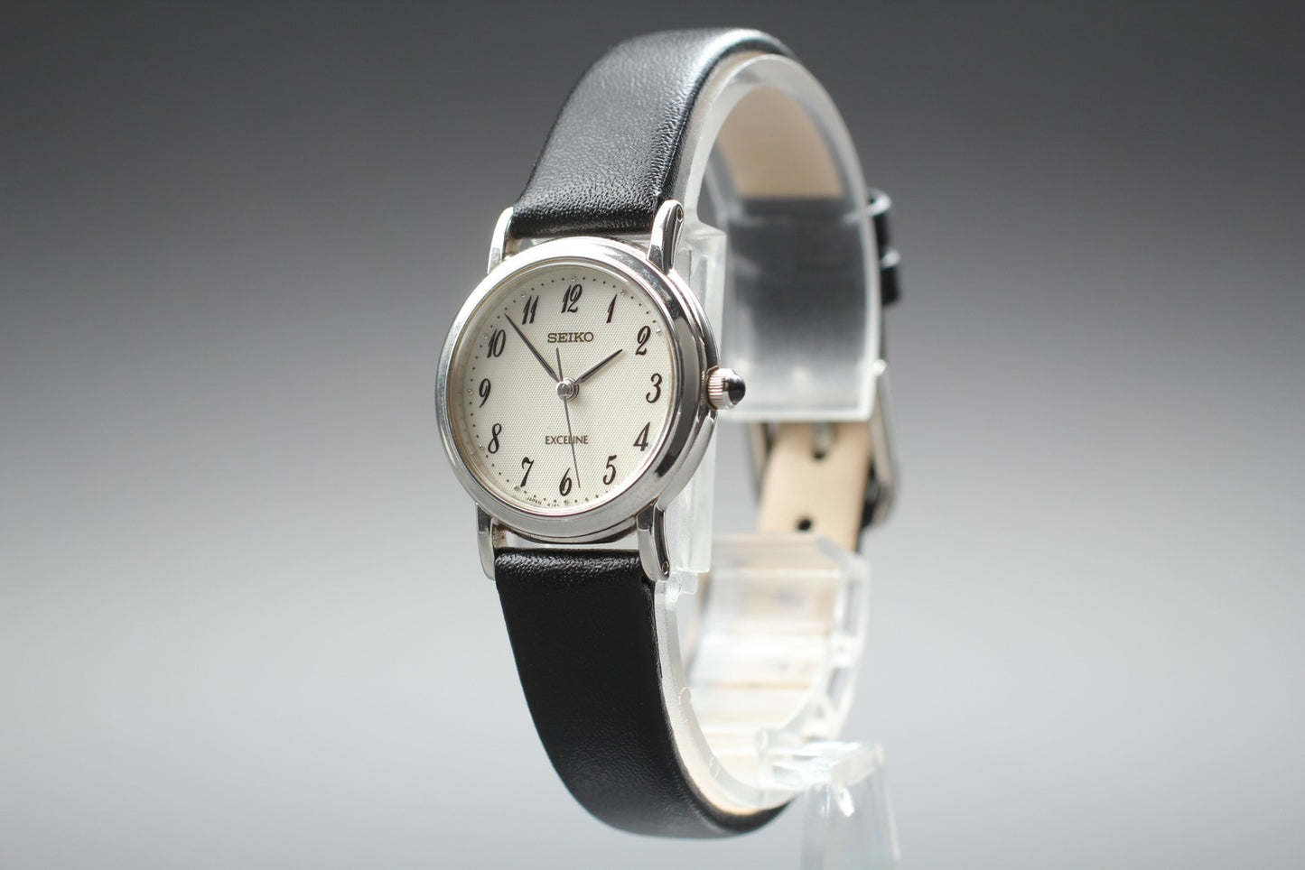 Vtg.1989 [N MINT] SEIKO Exceline 4J41-0A40 Round 23mm Quartz Ladies Watch JAPAN