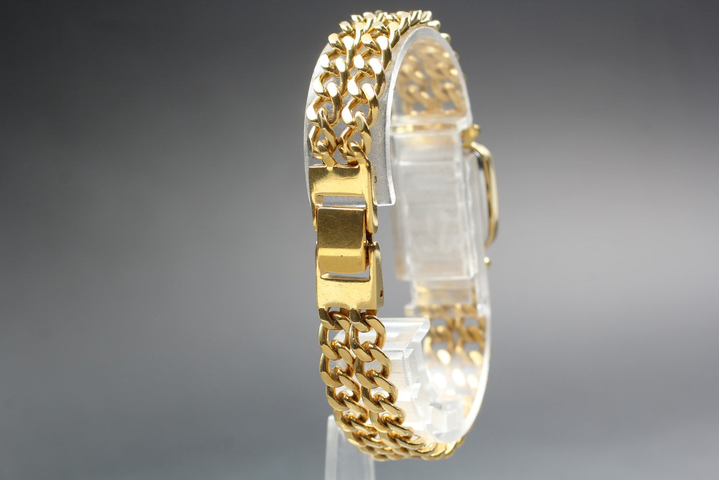 Vtg.1985[Near MINT] SEIKO 2C21-5360 Tank Gold Bracelet Quartz Ladies Watch JAPAN