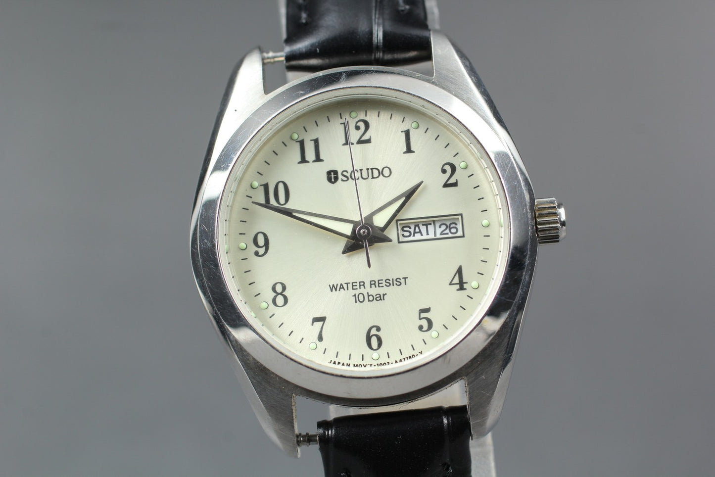 Vtg.1990 [N MINT]  CITIZEN Scudo 1002-A44473 Day/Date Quartz Ladies Watch JAPAN