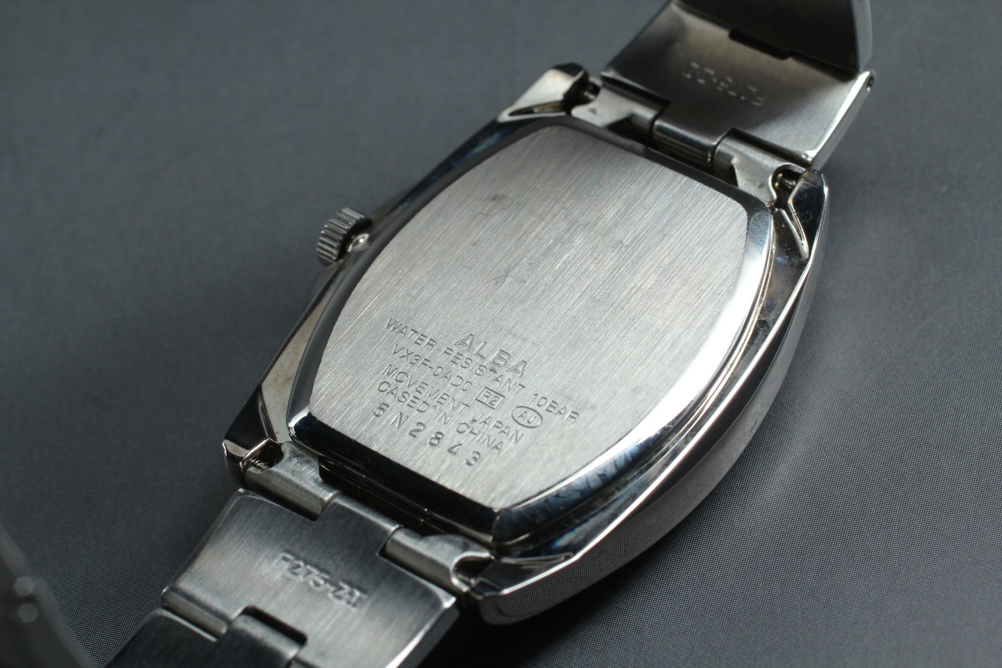 Vtg.1985[Near MINT] SEIKO Alba VX3F-0AD0 Sun&Moon Tank Quartz Men's Watch JAPAN