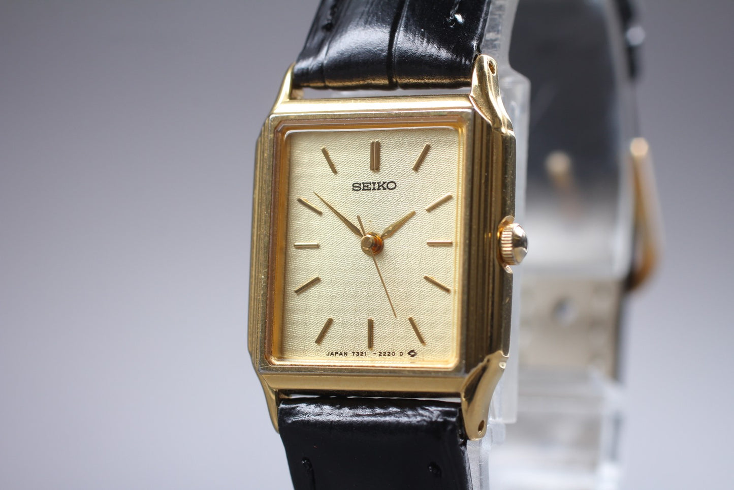 Vtg.1988 [N MINT] SEIKO Socie 7321-6280 Tank 20mm Gold Quartz Ladies Watch JAPAN