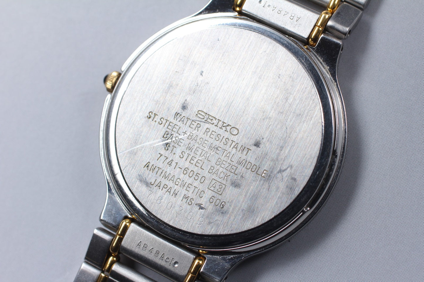 Vintage 1987 [N MINT]  Seiko Dolce 7741-6050 Gold Roman Quartz Mens Watch JAPAN