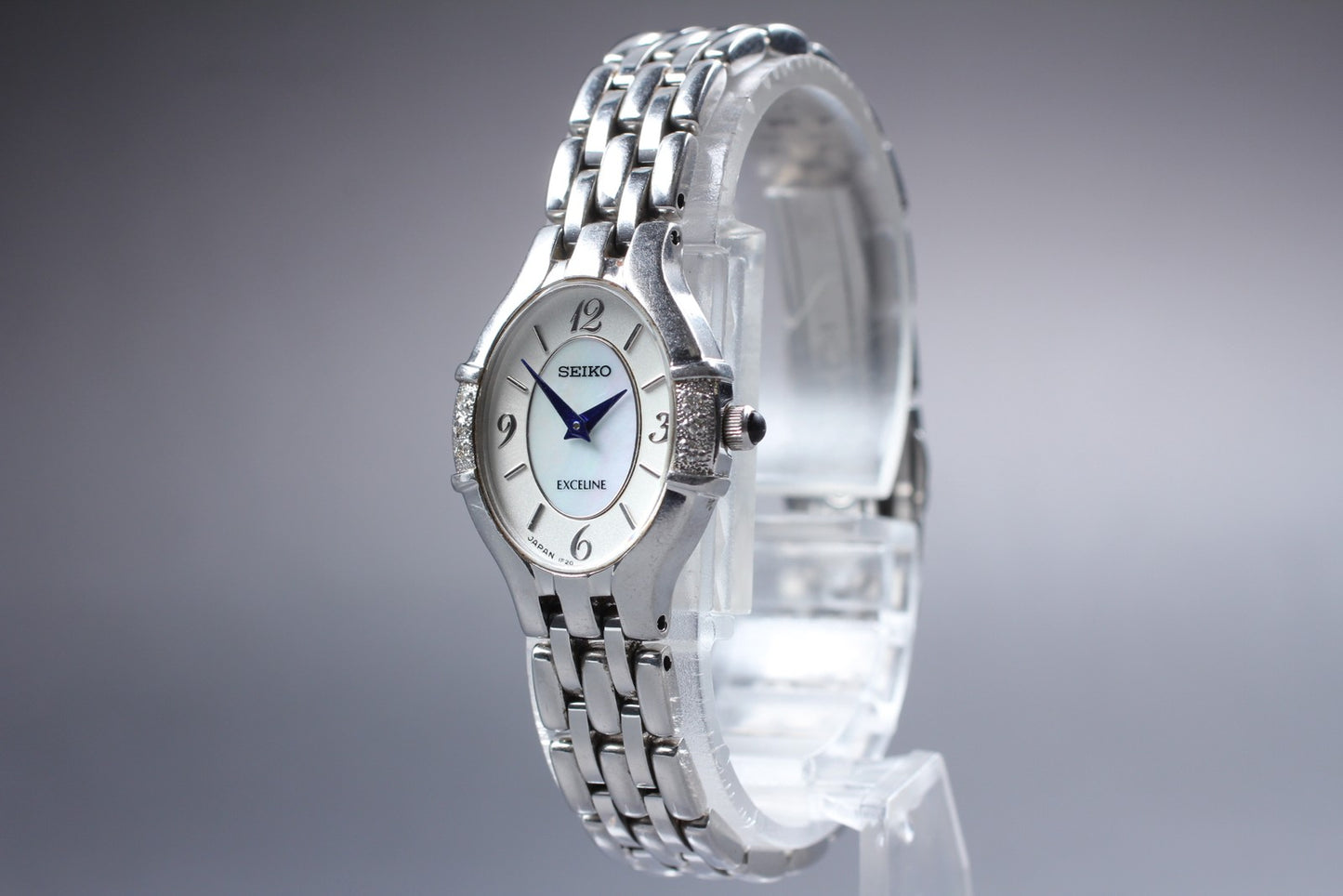 Vtg.1986[N MINT] SEIKO Exceline 1F20-0CD0 Bracelet Quartz Ladies Watch JAPAN