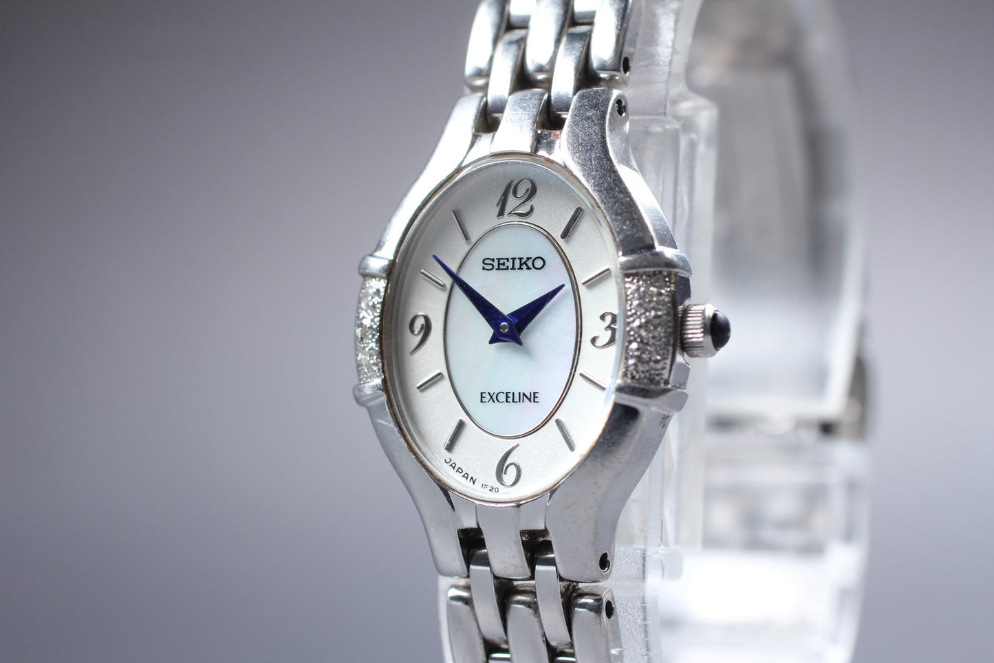 Vtg.1986[N MINT] SEIKO Exceline 1F20-0CD0 Bracelet Quartz Ladies Watch JAPAN