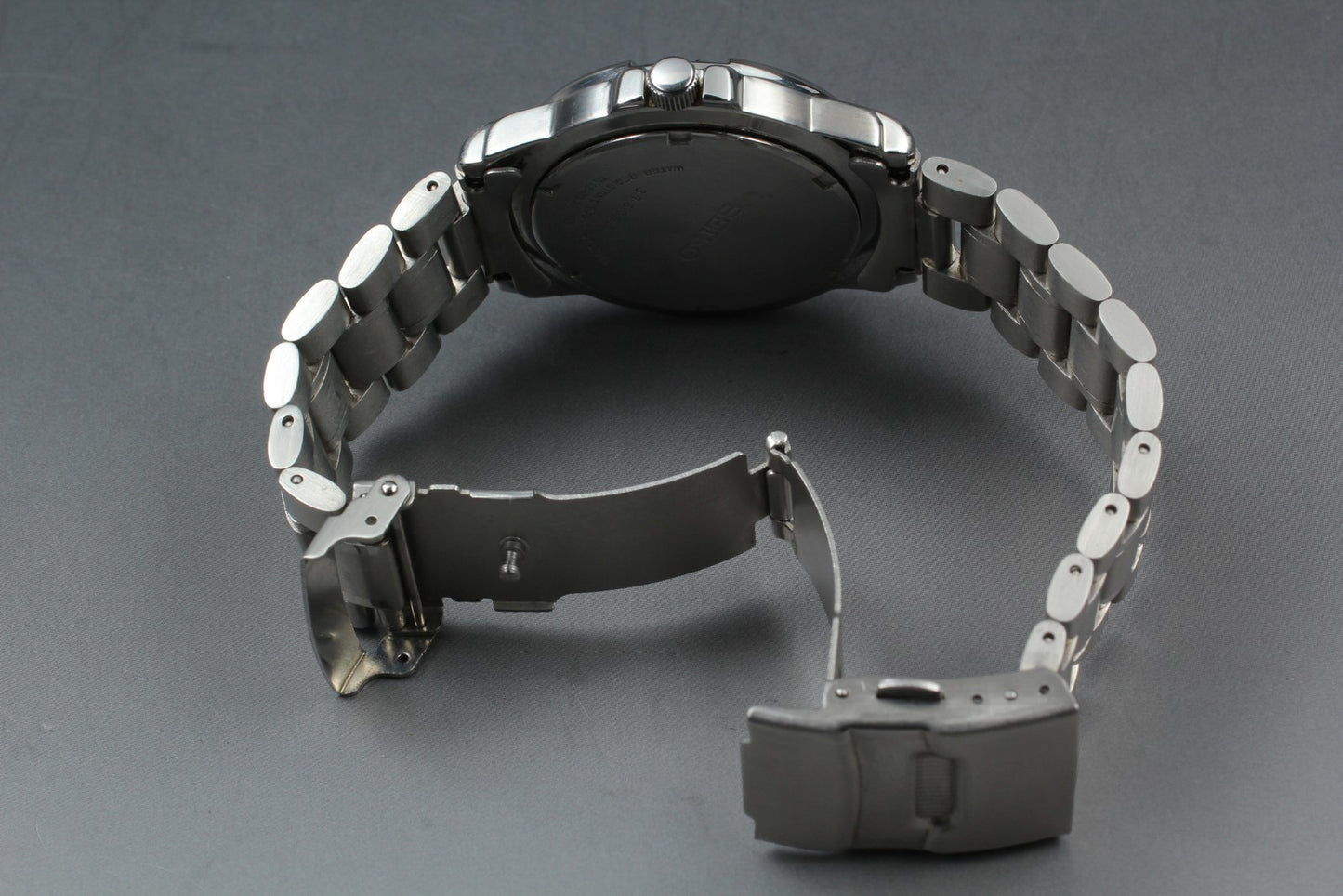 Vtg.1993 [N MINT] SEIKO 7N42-0BG0 38.5mm Day Black Quartz Men's Watch From JAPAN