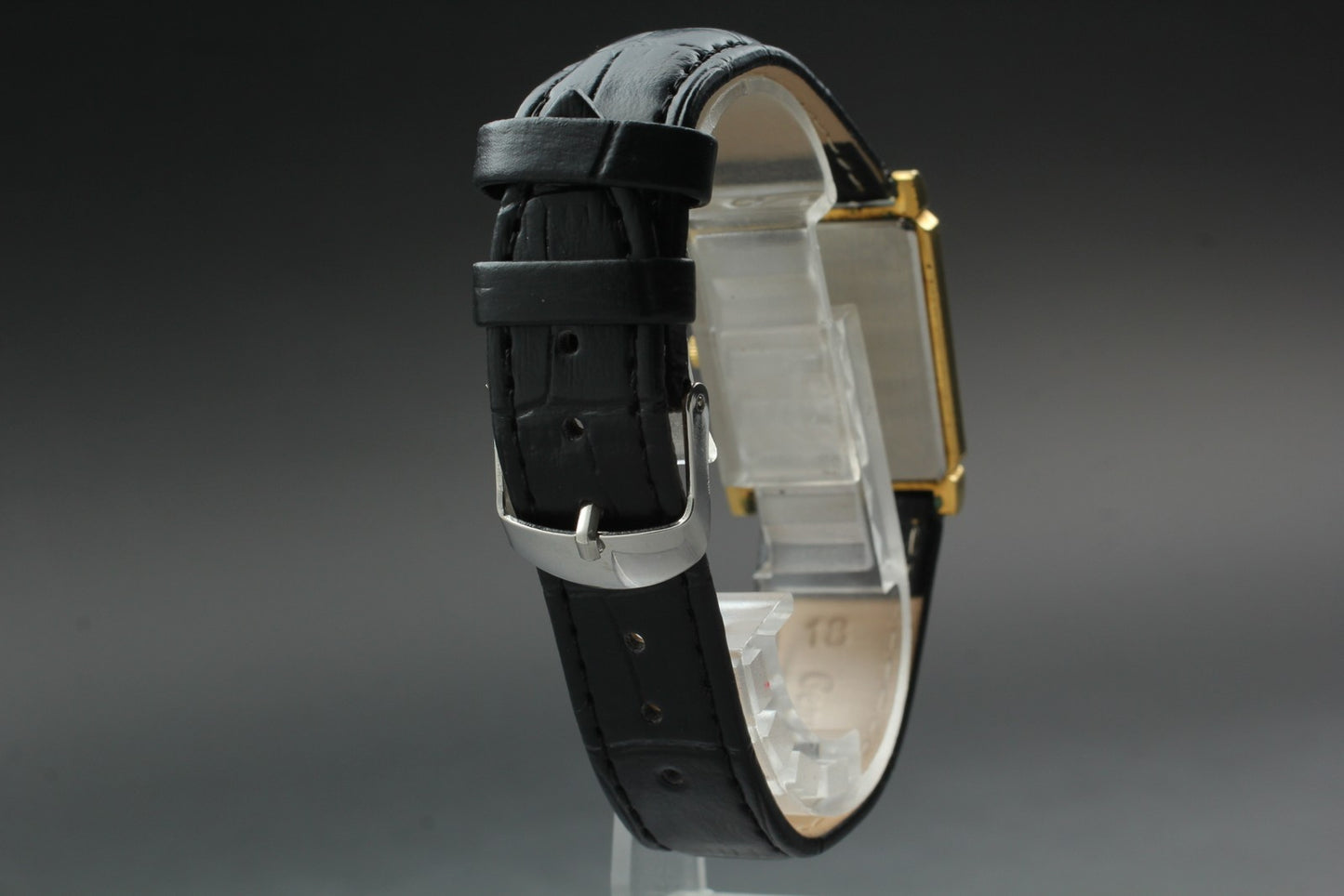 Vtg.1985 [N MINT] SEIKO Dolce 7730-5040 Tank Roman Black Qz Ladies Watch Japan