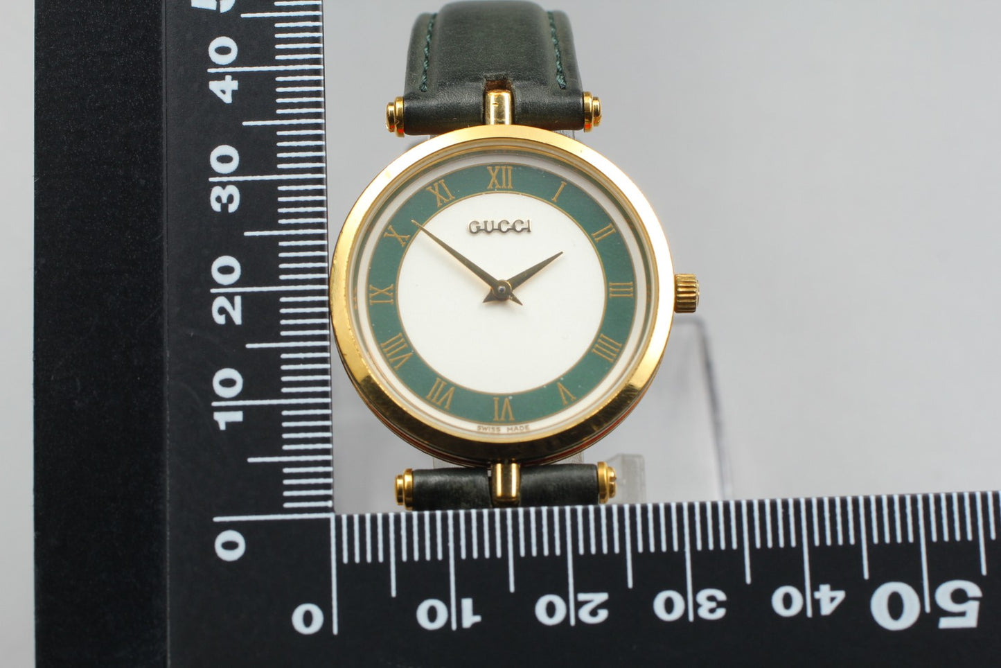 Vtg.[Exc+5] GUCCI 2000M Sherry Line 30mm Round Roman Quartz Men's Watch JAPAN