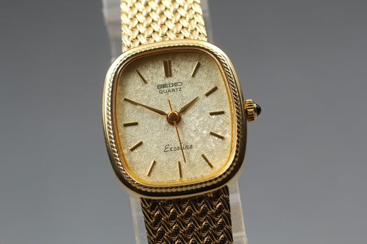 Vtg.1988 [N MINT] SEIKO Exceline 1221-0100 Bracelet Quartz Ladies Watch JAPAN