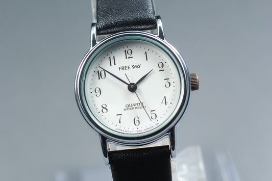 Vtg.1990 [N MINT] CITIZEN FREE WAY 7680-S34987 23mm Silver Quartz Ladies Watch