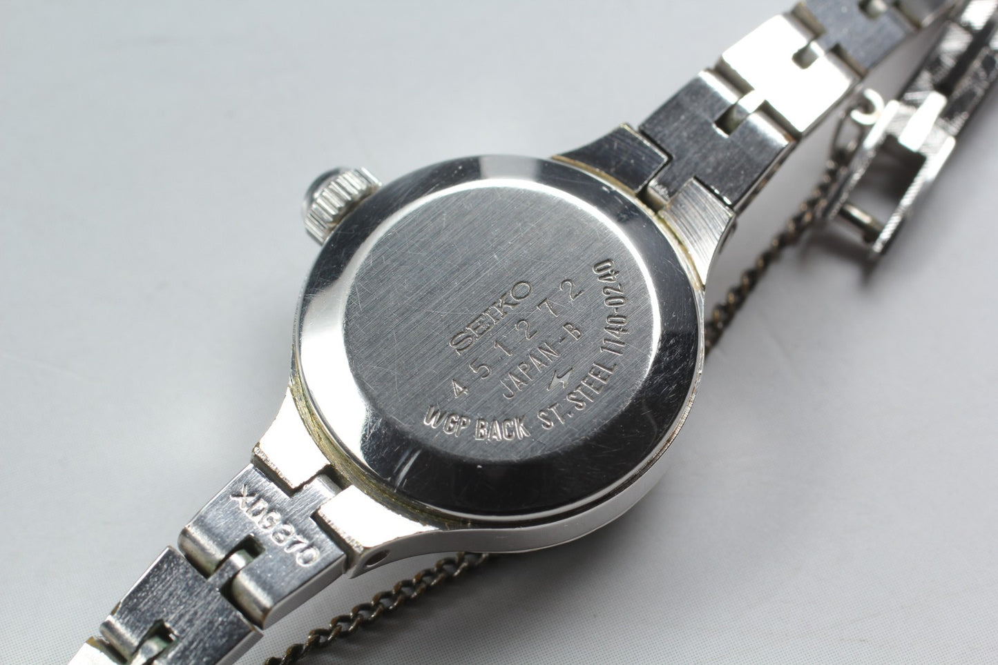 Vtg.1974 [N MINT]SEIKO 1140-0240 Cut-Glass 20mm Green Manual Ladies Watch JAPAN