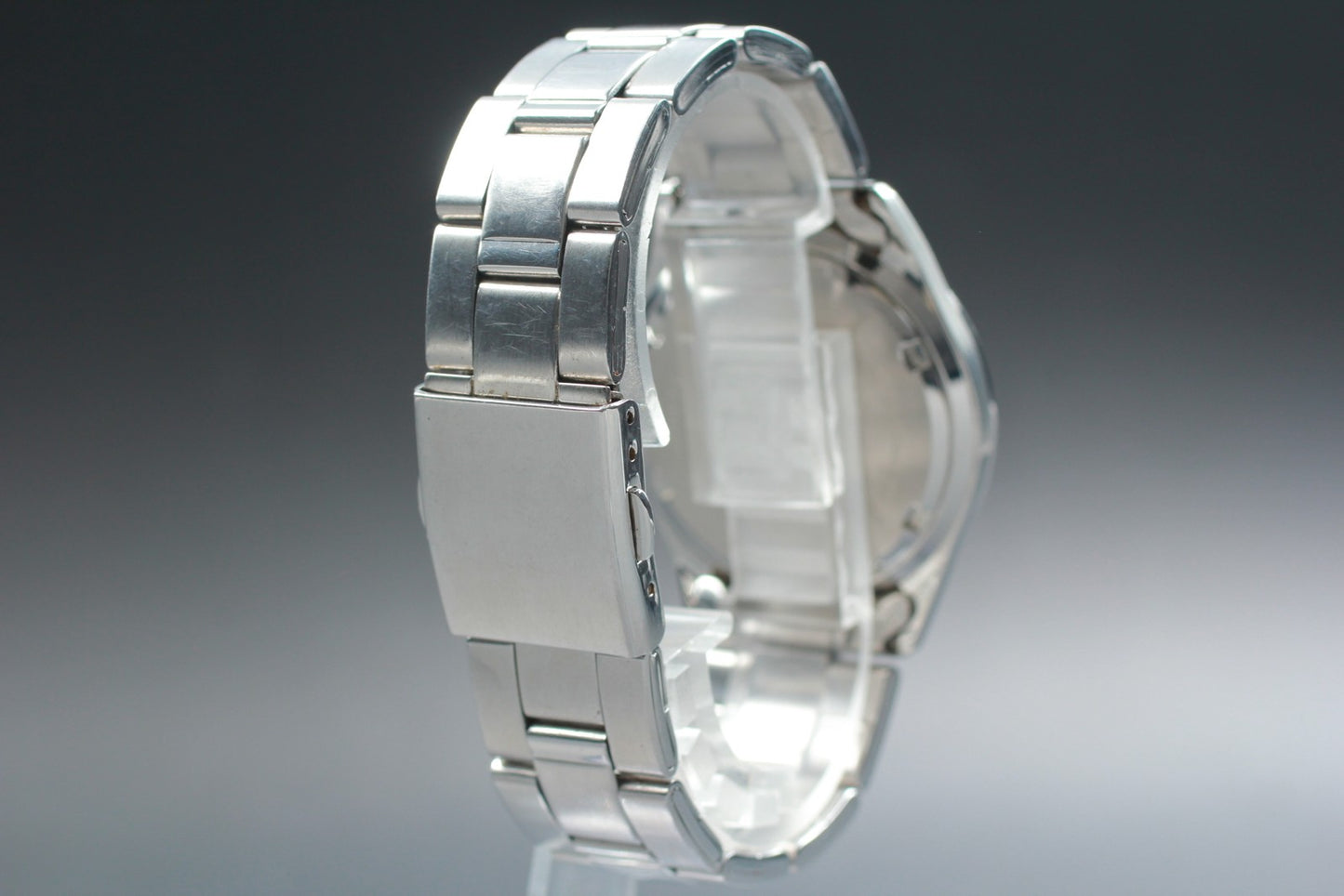 Vtg.1996 [N MINT] SEIKO 7N43-9080 Day/Date 37mm Blue Quartz Men's Watch JAPAN
