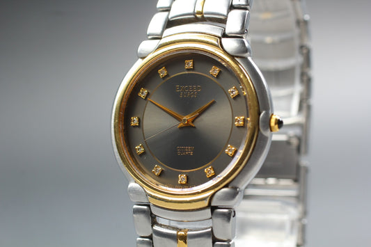 Vtg.1992 [N MINT] CITIZEN EXCEDO 5639-F60935 diamond Quartz Men's Watch JAPAN