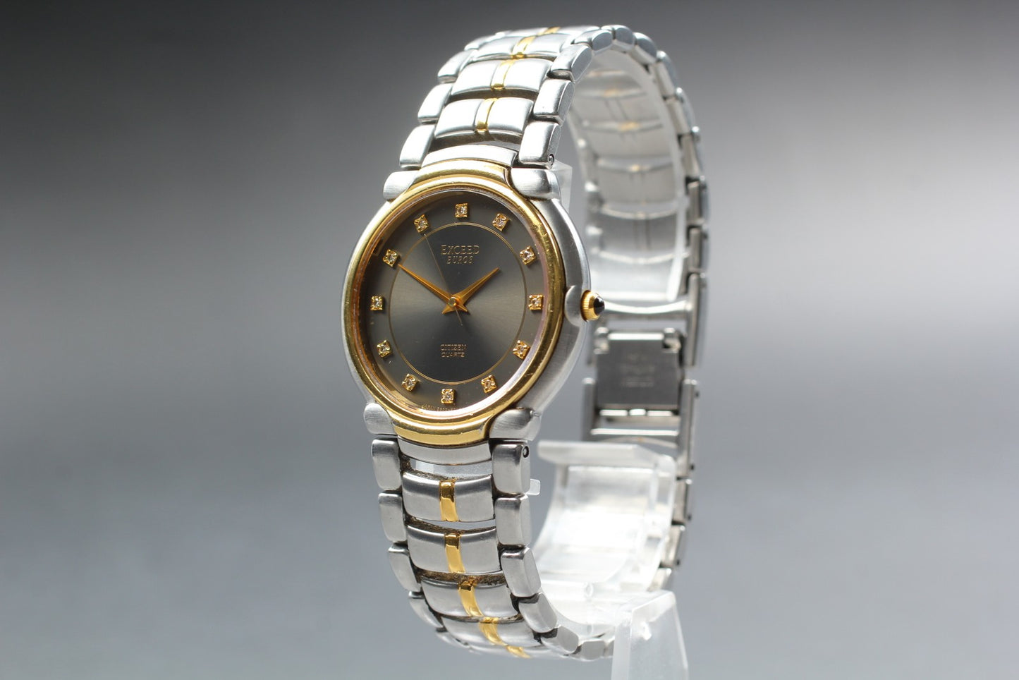 Vtg.1992 [N MINT] CITIZEN EXCEDO 5639-F60935 diamond Quartz Men's Watch JAPAN