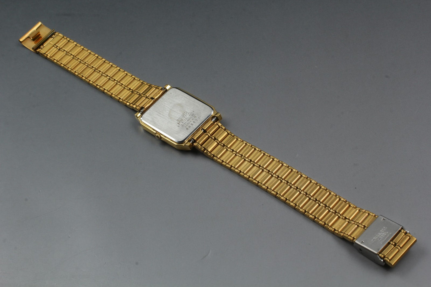 Vtg.1986 [N MINT] SEIKO Galaxy 5Y31-5000 Tank 25mm Gold Quartz Men's Watch JAPAN