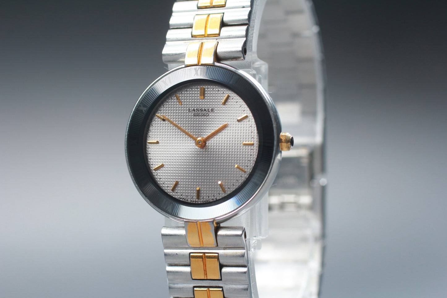 Vtg.1992 [N MINT] SEIKO LASSALE 5A50-0280 Roman 24mm Quartz Ladies Watch JAPAN