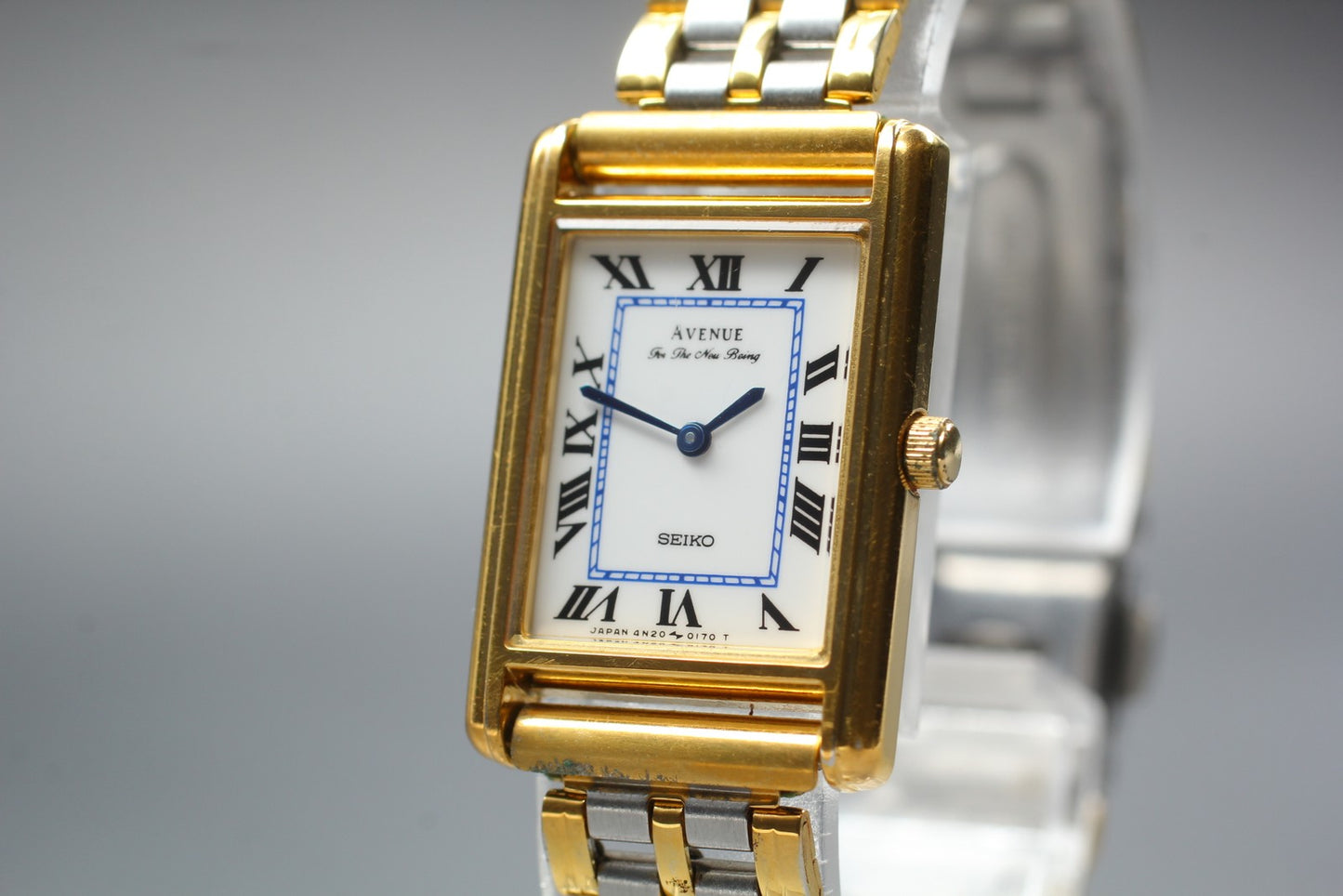 Vtg.1988 [N MINT] SEIKO AVENUE 4N20-5070 Tank 19mm Quartz Ladies Watch JAPAN