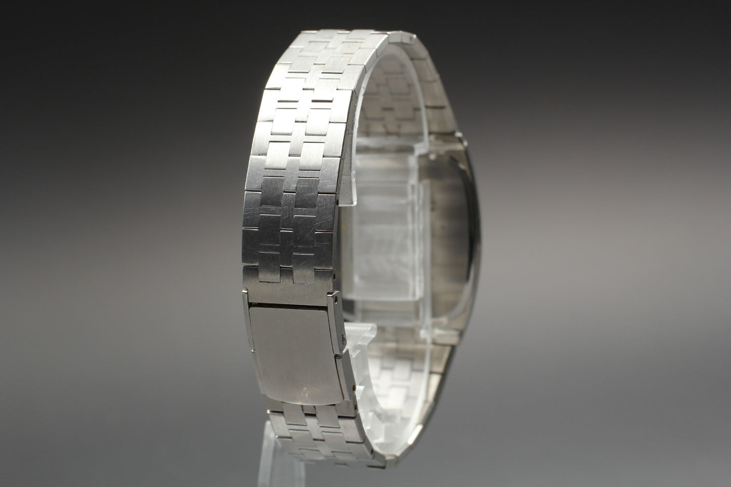 Vtg.1980[N MINT] SEIKO 6030-5090 Roman Tank 30mm Silver Quartz Men's Watch JAPAN