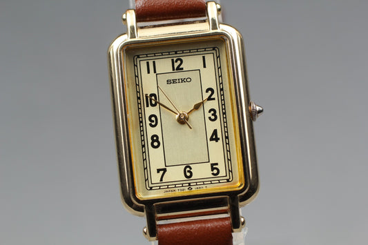 Vin.1985 [N MINT / New Batt] SEIKO 7321-602A Gold Tank Quartz Ladies Watch JAPAN