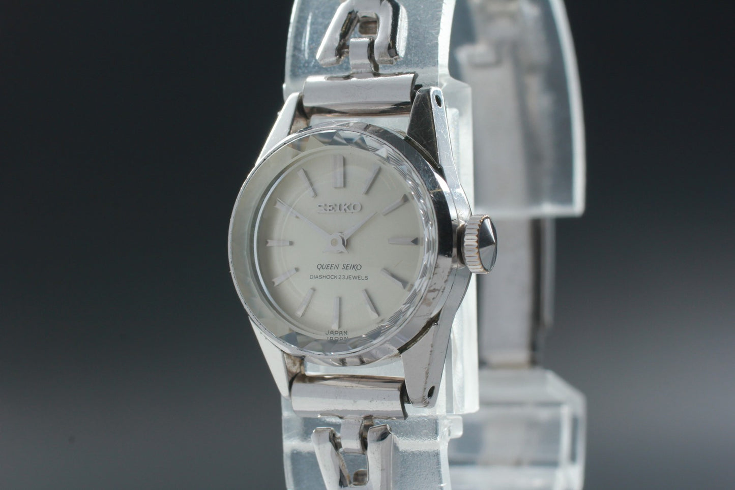 1977 [N MINT] QUEEN SEIKO 1020-0010 Cut-Glass Bracelet Manual Ladies Watch JAPAN