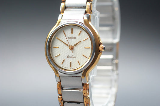 Vtg.1988 [N MINT] SEIKO Exceline 7321-0520 Bracelet Quartz Ladies Watch JAPAN