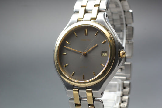 Vtg.1993 [N MINT] SEIKO LUCENT 7N42-7030 Day/Date 36mm Quartz Men's Watch JAPAN