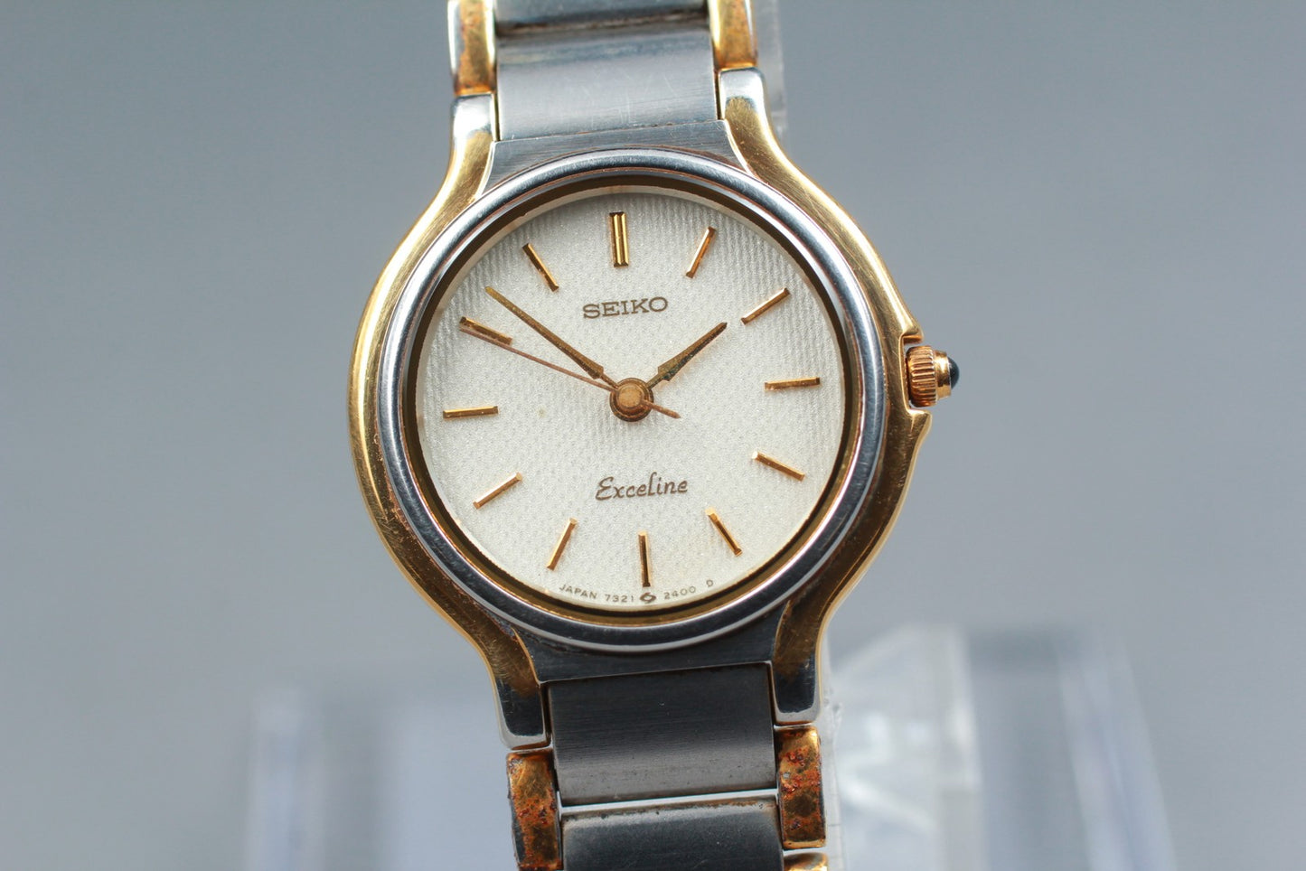 Vtg.1988 [N MINT] SEIKO Exceline 7321-0520 Bracelet Quartz Ladies Watch JAPAN