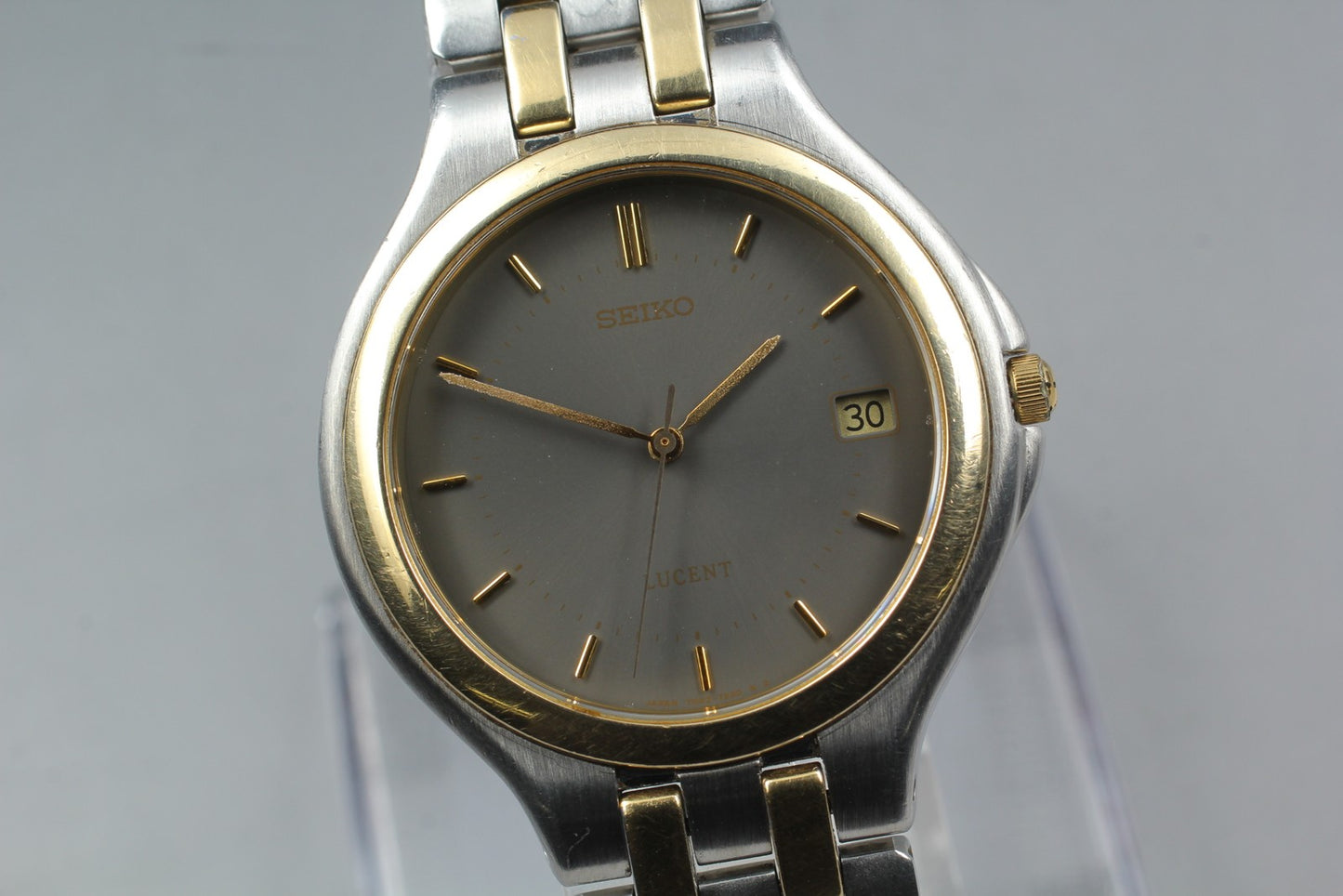 Vtg.1993 [N MINT] SEIKO LUCENT 7N42-7030 Day/Date 36mm Quartz Men's Watch JAPAN