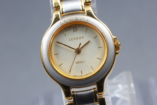 Vin.1982 [N MINT]SEIKO LUCENT 4N21-0340 Two Tone Quartz Ladies Watch From JAPAN