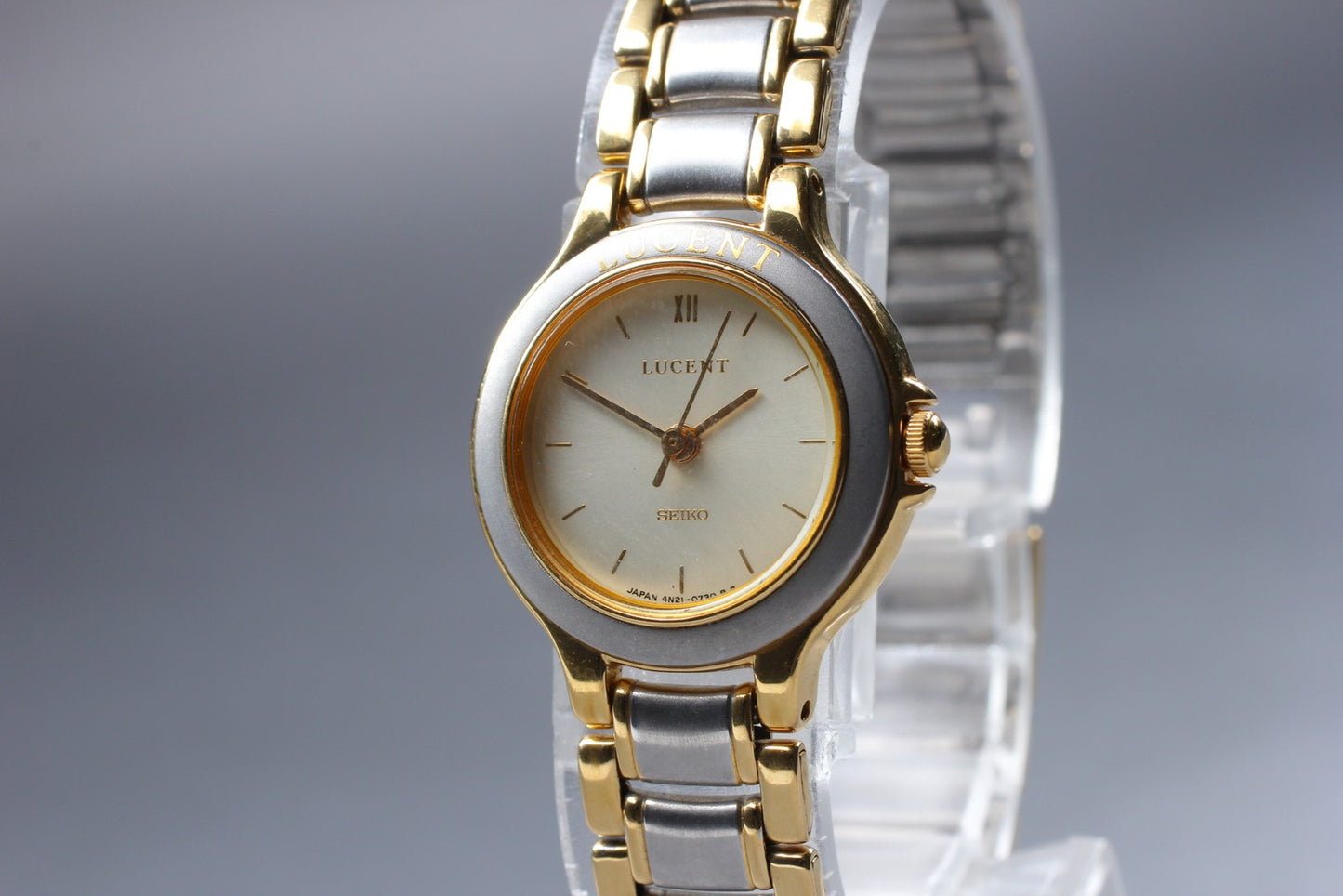 Vin.1982 [N MINT]SEIKO LUCENT 4N21-0340 Two Tone Quartz Ladies Watch From JAPAN