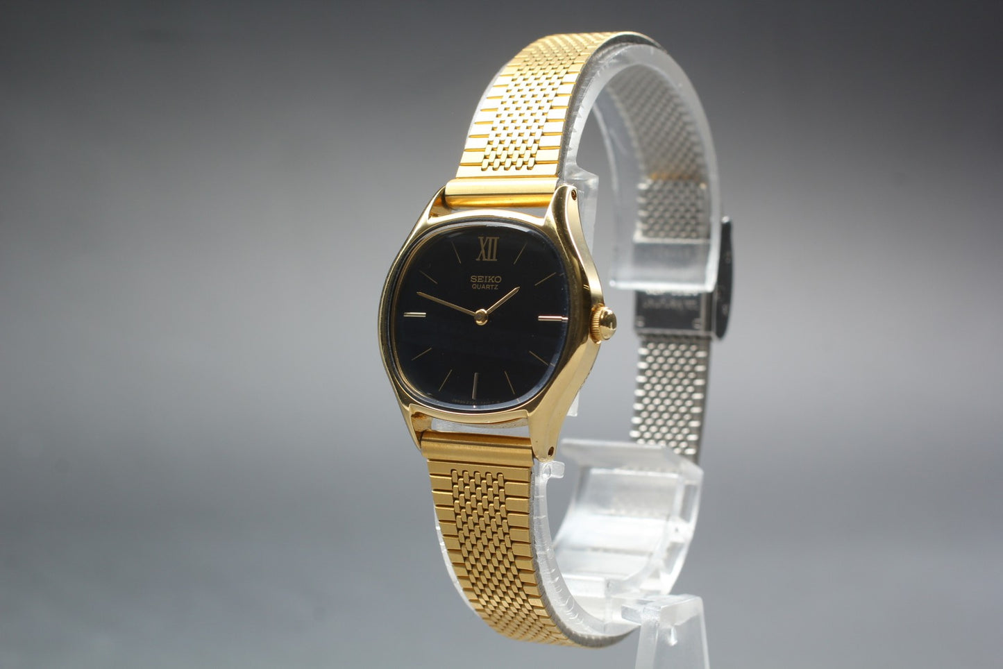 Vtg.1991 [N MINT] SEIKO 2320-6640 Gold Roman Bracelet Quartz Ladies Watch JAPAN
