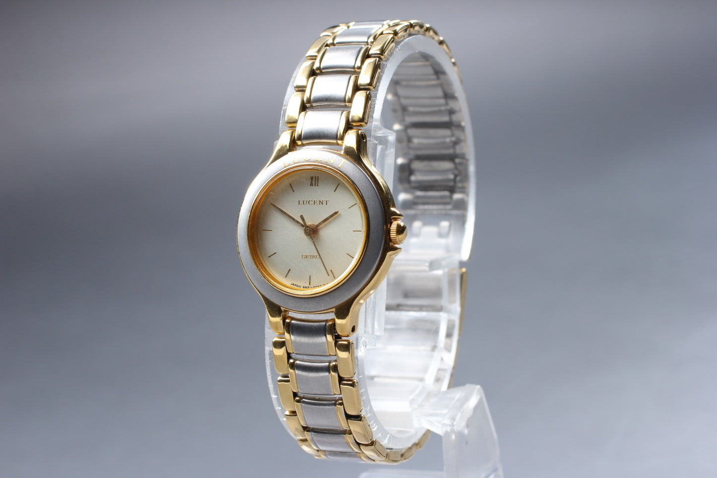 Vin.1982 [N MINT]SEIKO LUCENT 4N21-0340 Two Tone Quartz Ladies Watch From JAPAN
