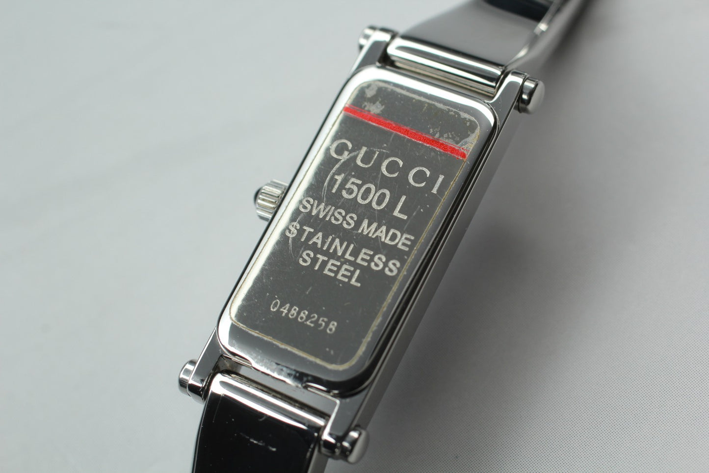 Vintage [N MINT / New Batt] GUCCI 1500L Silver Bangle Quartz Ladies Watch JAPAN