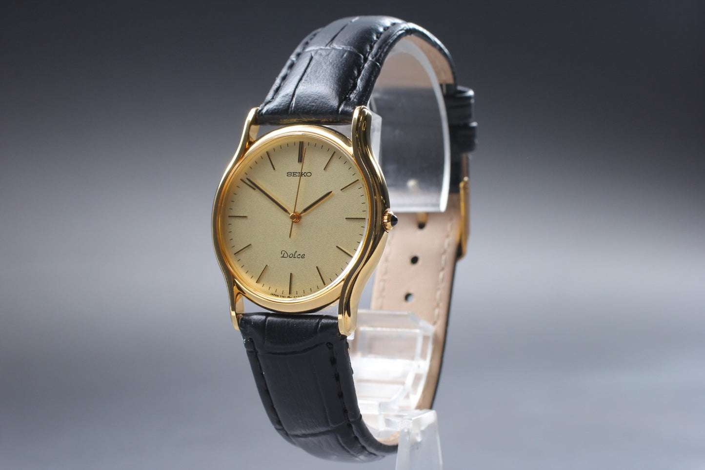 Vtg.1987 [N MINT] SEIKO Dolce 7741-6030 Gold 31mm Quartz Men's Watch From JAPAN