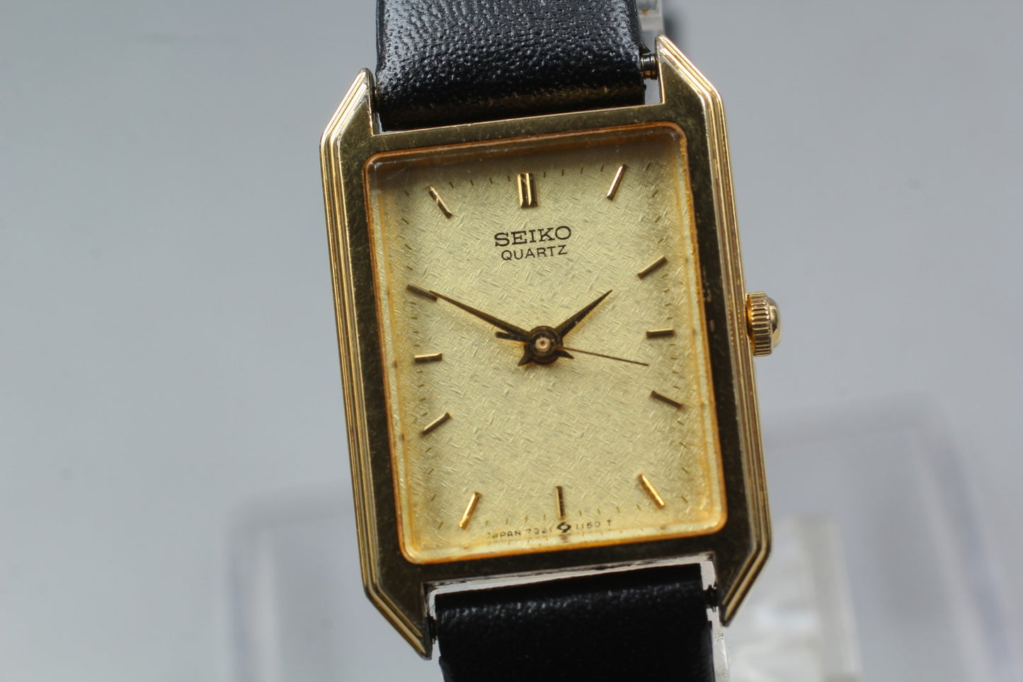 Vtg.1985 [N MINT] SEIKO Socie 7321-5670 Tank 19mm Gold Quartz Ladies Watch JAPAN